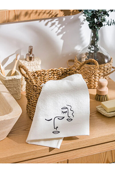LC Waikiki Πετσέτα προσώπου Ecru Yüz Με κέντημα Βαμβάκι τεμαχίων 50x80 εκ.