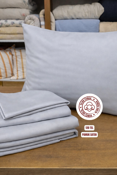 sutra 120 Thread Count 100% Cotton Satin Solid Color Double Duvet Cover Set