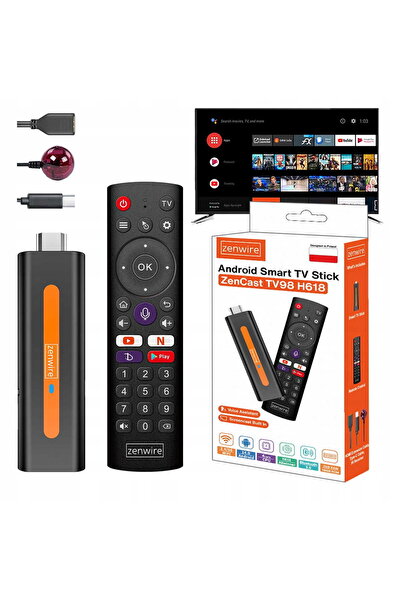 zenwire Player media Android 14 Zenwire® TV98 H618 Stick TV 4K, HDMI 2.0 4K 6...