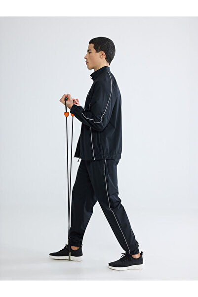 LC Waikiki Xside Active Black Loose Fit Striped Men's Jogger Pants Sweatpants