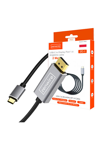 zenwire Cablu video de la USB-C 3.1 la DisplayPort 1.4 conectori aurii, Zenwi...