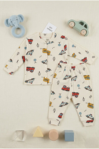 Yumak Bebek Ürünleri Organik Pamuklu Araba Baskılı Erkek Bebek Pijaması – Yen...