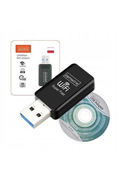 zenwire Adaptor wireless Zenwire®, TOP-4608AC, 1300 Mbps, bandă duală 2.4G/5G...