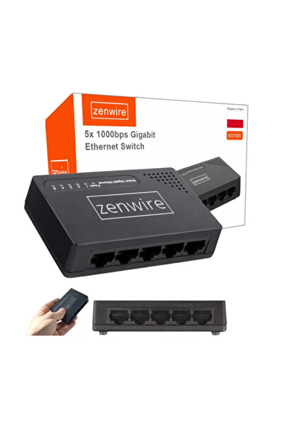 zenwire Switch 5-porturi Zenwire, 1000 Mbps, 4 porturi LAN + 1 port WAN, 10 G...
