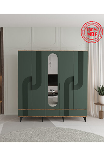 Teen & Bright EKİN 5 KAPAKLI ÇEKMECELİ GARDIROP - TAMAMI MDF