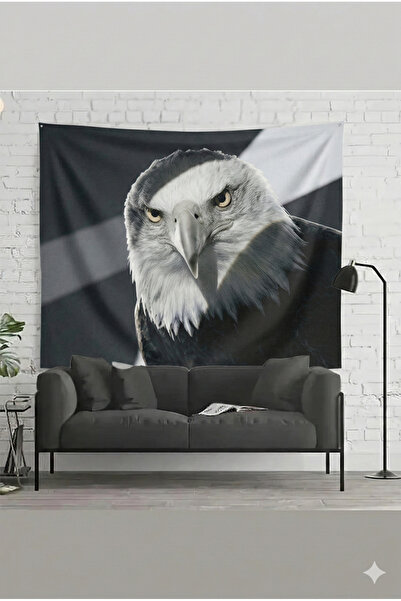 by EKTIREN Beşiktaş Kartal Temalı Dekoratif Duvar Örtüsü - Siyah Beyaz Taraft...