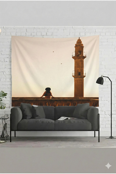 by EKTIREN Mardin Historical Minaret Decorative Wall Covering with View - Aes...