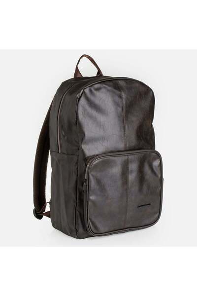 OEM Brown Faux Leather Backpack