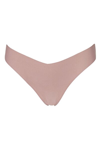 OEM Women's Nude Pink Laser Cut Wavy Thong Panties Large
