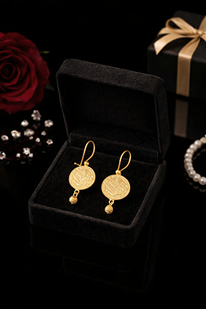 luvoria_jewelry Osmanlı Tuğralı Sallantılı Küpe Altın Kaplama 925 Ayar Gümüş