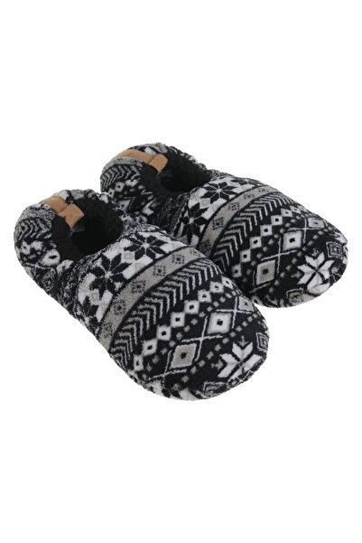 OEM Men's Black Socks Slipper with Gray Patterned 44-46