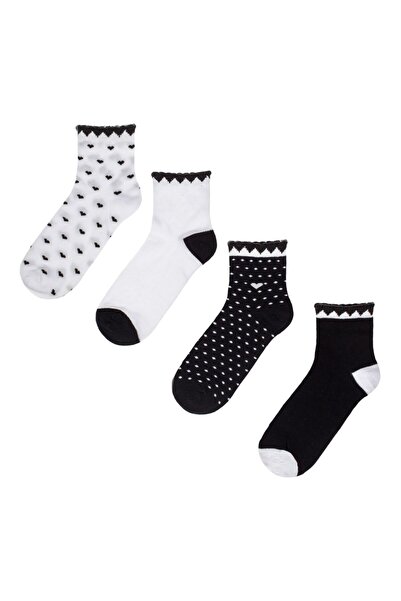 OEM Șosete pentru femei, model inimi, set 4 perechi, mărimea 36-41 – confort ...