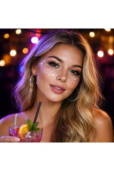 OEM Iridescent Silver Star Freckles Tattoo Stickers