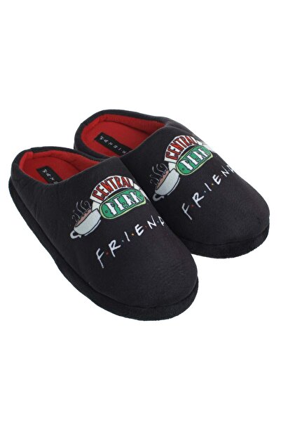 OEM Black Winter Slipper with Patterned & Red Sole for Men 41-42