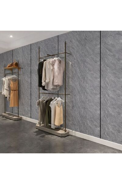 OEM Tapet Autocolant Decorativ de Perete Gri cu Efect de Marmura 60x30cm - 6buc