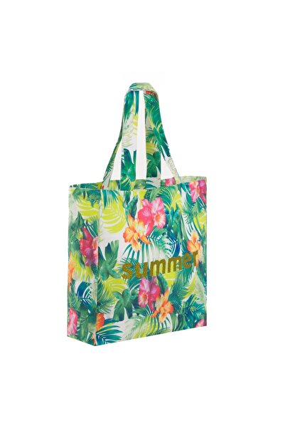 OEM Sacosa Textila cu Model Floral Glitter "Summer 40x14x40cm