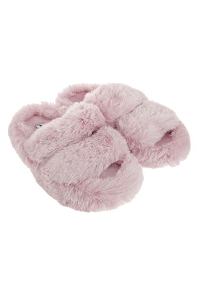 OEM Nude Faux Fur Slipper with Double Band for Women 38-39