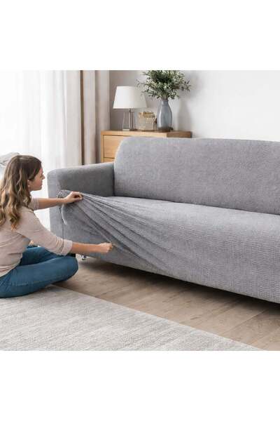 OEM Grey Elastic Sofa Cover 180 - 245cm