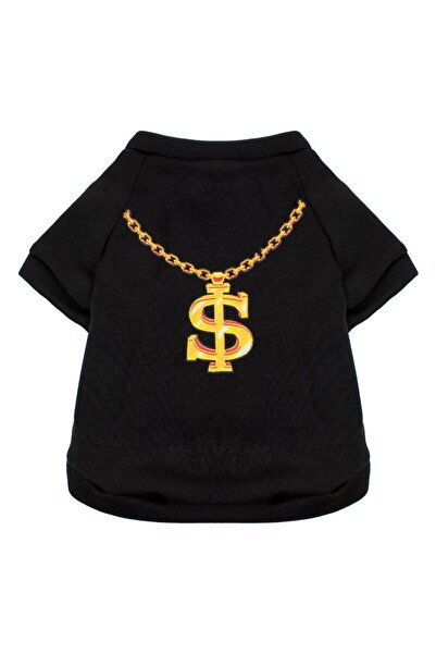 OEM Μαύρο φούτερ με κουκούλα για κατοικίδια με αλυσίδα σε σχήμα δολαρίου, μεγάλο