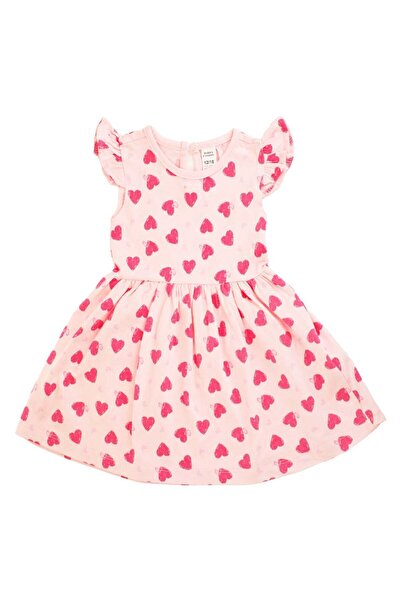 OEM Rochie din Bumbac Roz Fara Maneci cu Model Inimi Fucsia pentru Bebelusi 1...