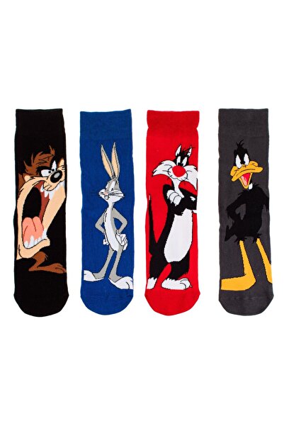 OEM Sosete Fancy de Diferite Culori Looney Tunes pentru Barbati - 4 perechi 3...