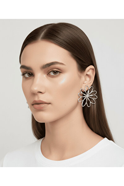 FM Silver Color Zamak Brass Plated, Steel Tipped Stylish Floral Print Large S...