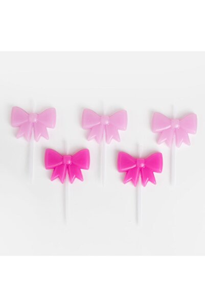 OEM Birthday Candles with Toothpicks Fuchsia Pink 6cm - 5pcs