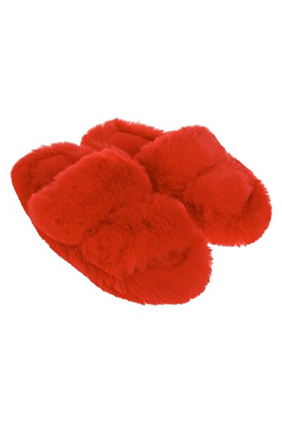 OEM Red Winter Slipper with Faux Fur & Double Band 39-40