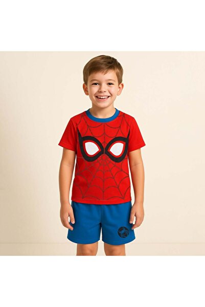 OEM Set Pijama de Vara din Bumbac Rosu Albastru cu Model Paianjen pentru Copi...