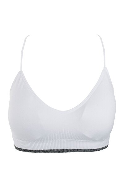 OEM Women's White Bustier with Gray Detail Hemless & Rounded Back - One Size ...
