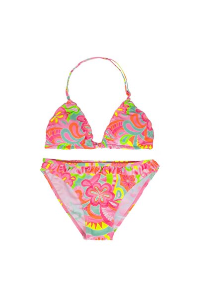 OEM Colorful Swimsuit Set with Patterned & Ruffle for Children 12 Years Old