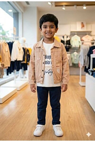 Yağmur Giyim Ci̇kko 3-Piece Boy's Set with Denim Jacket, Age 5, 10901