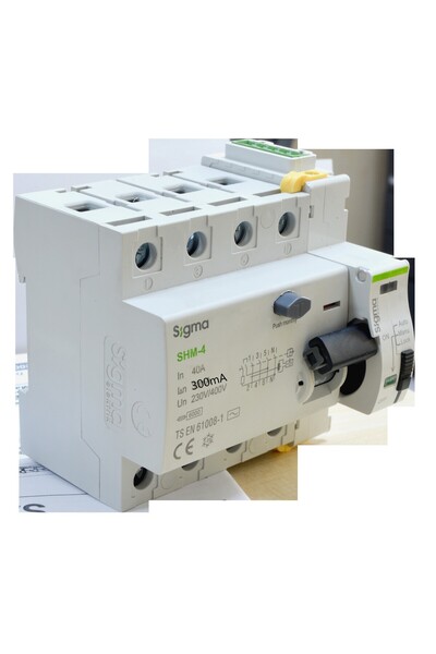 SİGMA ELEKTRİK 4P*40A 300mA 6kA Trifaze Kaçak Akım Rölesi + SCRC03 Otomatik Y...
