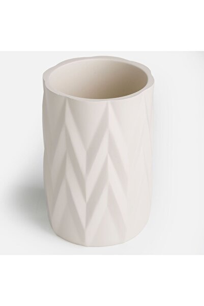 OEM Ecru Polyresin Toothbrush Holder Ø7.5x11cm