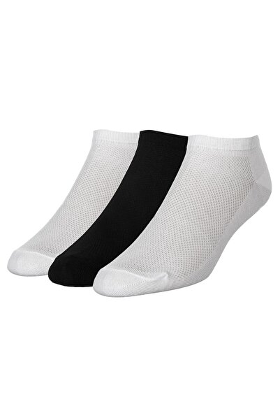 OEM Black White Short Socks with Mesh for Women - 3 Pairs 36-41