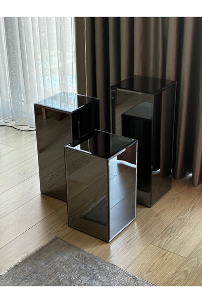 LUXURY VİLLA LUXURY KOMPLE FÜME AYNALI DEKORATİF 3LÜ SÜTUN 25x25 YÜKSEKLİK 45...