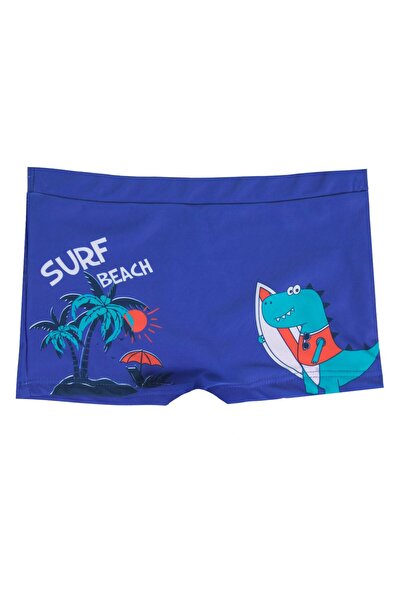 OEM Boxeri Inot Albastri cu Model Dinozauri "Surf beach" pentru Copii 4 Ani