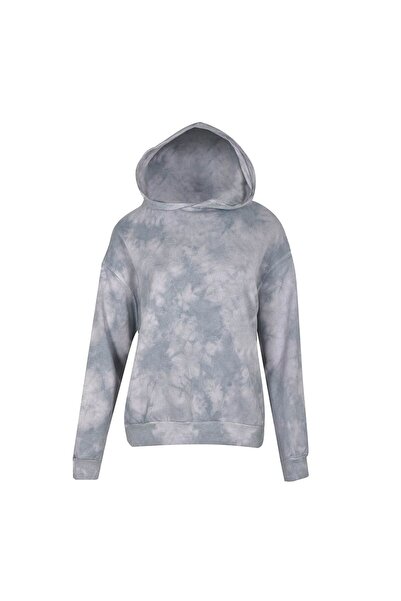 OEM Bluza Hanorac Dama Gri Tie Dye cu Gluga & Captuseala Fleece - One Size