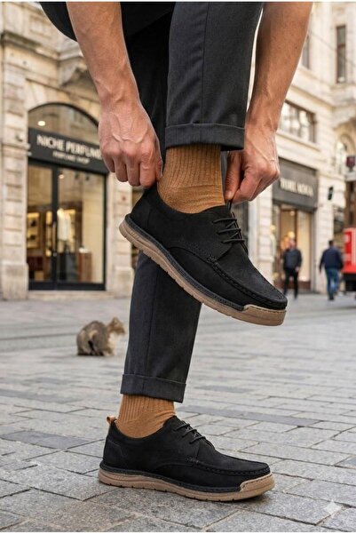 Mehmet Mete 62401 Άνετα και δροσερά ανδρικά παπούτσια Nubuck Γνήσιο Δέρμα με ...