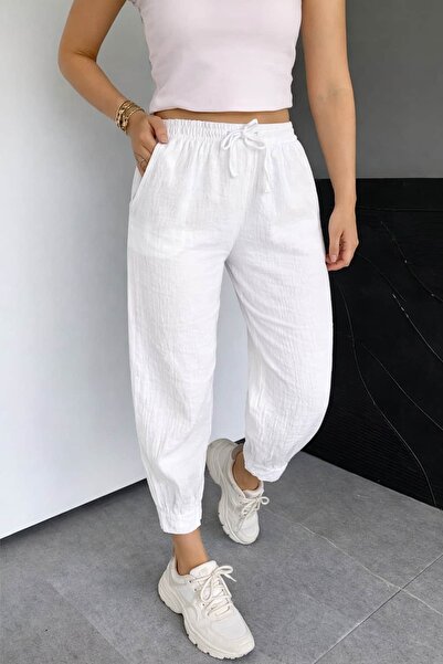 bb butik basic Παντελόνι Μουσελίνας Καρότο TR0935