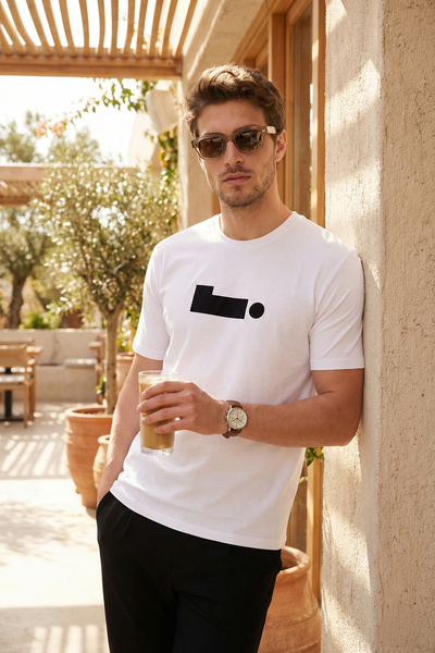 Buratti Pamuk paketa regularnog kroja Štampano okrugla kragna majica muška ma...