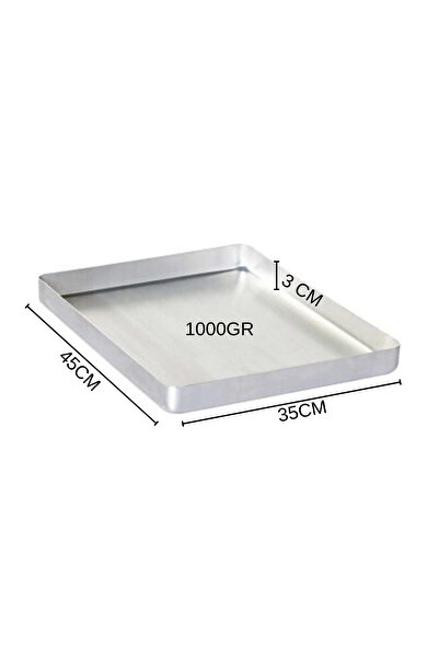 Albergio Aluminum Baklava Tray 45X35 cm 3 cm Leather Pieces 1000 Gr Baking Tray