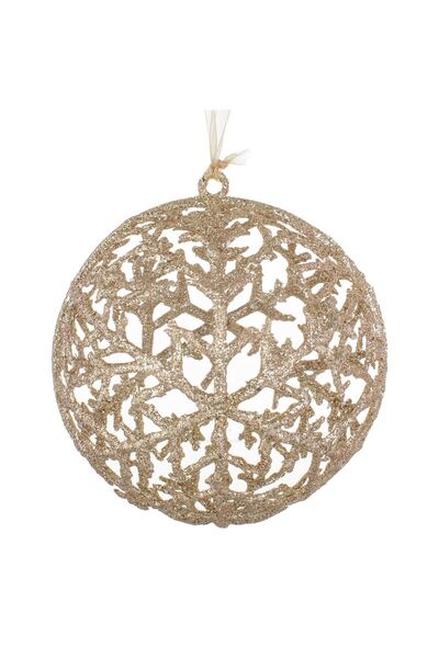 OEM Christmas Tree Ornament Perforated Globe Champagne Ø14cm