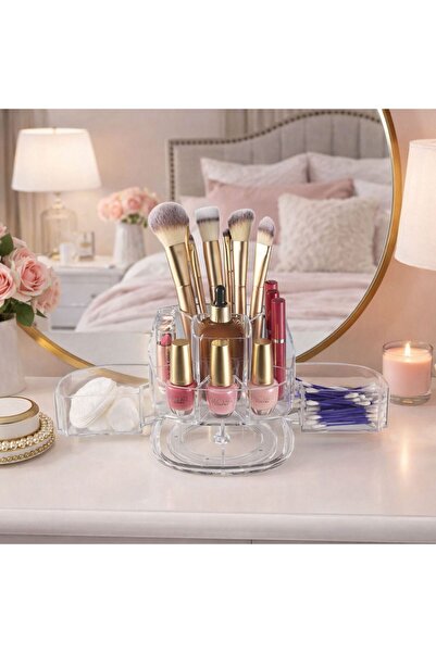OEM 360° Rotating Organizer with Transparent Acrylic Cosmetic Organizer Base