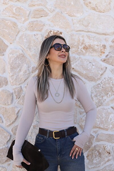 bytugcekaya Stone Sleeve Slit Blouse