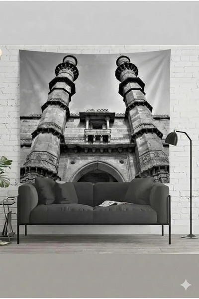 by EKTIREN Black and White Historical Architecture Patterned Decorative Wall ...