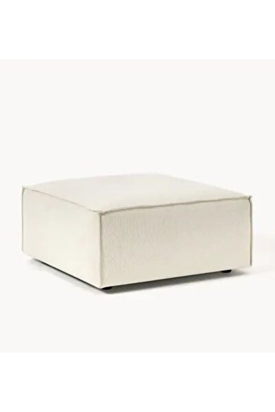 elissa home SOFT PUF , KIRIK BEYAZ , KETEN KUMAŞ