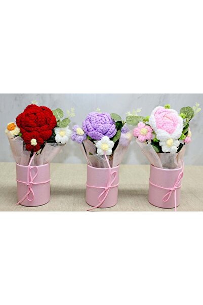 Generic Brand Hand Knitted Cobalt Ida Rose Bouquet