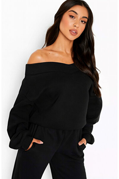 arakan Γυναικείο φούτερ με ανοιχτούς ώμους, oversized, άνετη εφαρμογή, μοντέρ...