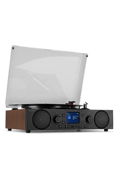 Audizio TULSA Retro Turntable with DAB+ Radio, Bluetooth 5.0, USB, 60W